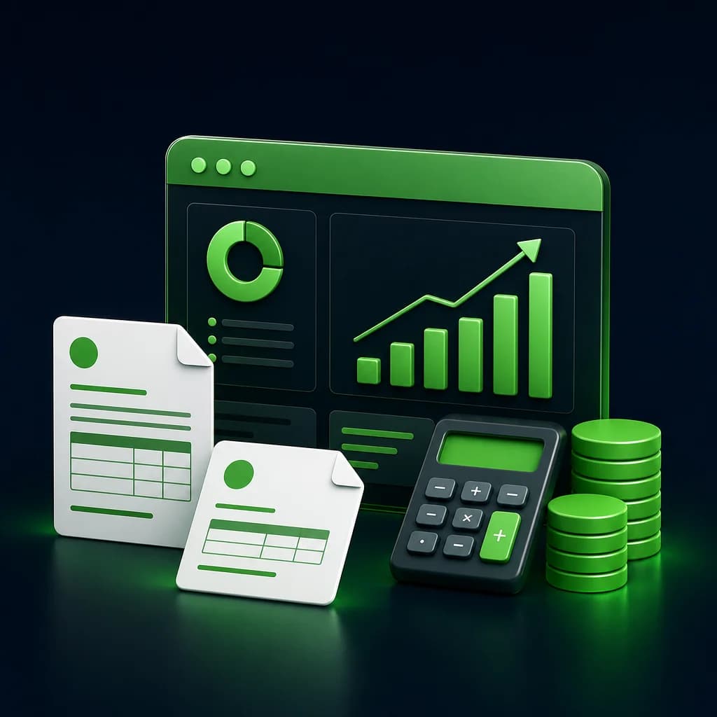 QuickBooks accounting dashboard illustration
